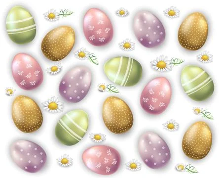 Easter eggs Vector pattern background Stock Illustration