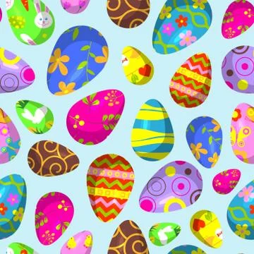 Easter eggs vector seamless pattern. Illustration of easter decorative eggs Stock Illustration