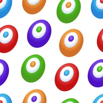 Easter eggs vector seamless pattern. Cute childish background in cartoon styl Ilustración de archivo