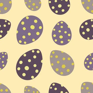 Easter eggs vector seamless pattern, spring vector background, colorful egg Stock Illustration