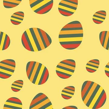 Easter eggs vector seamless pattern, spring vector background, colorful egg Stock Illustration