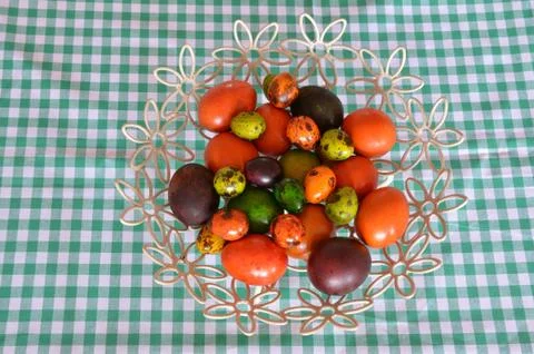 Easter Eggs in Vibrant Colors Stock Photos