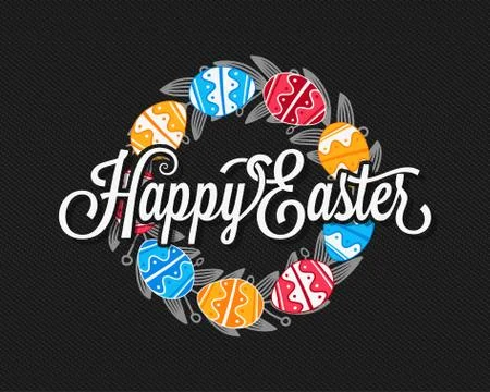 Easter Eggs Vintage Design Background Stock Illustration