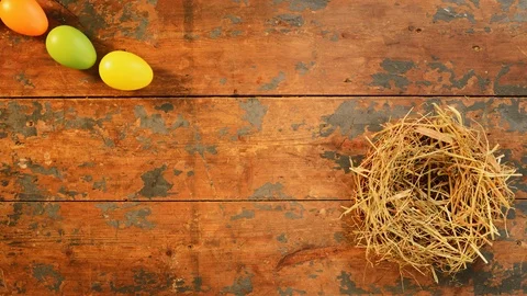 Easter Eggs walk in single file, Animation Stock Footage 85607409