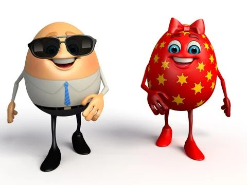 Easter eggs is walking Stock Illustration