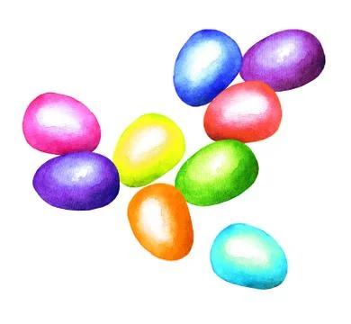 Easter eggs, watercolor Stock Illustration
