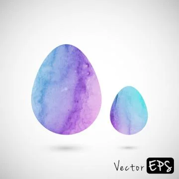 Easter eggs of watercolor texture Stock Illustration