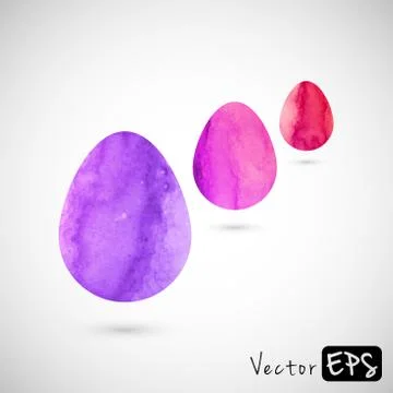 Easter eggs of watercolor texture Illustrazione stock