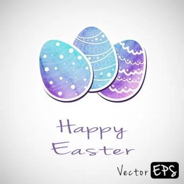 Easter eggs of watercolor texture Stock Illustration