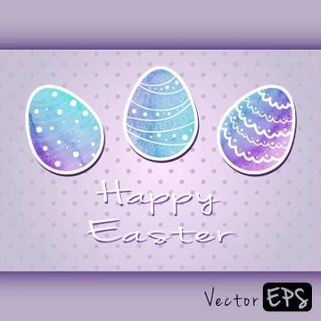 Easter eggs of watercolor texture Stock Illustration