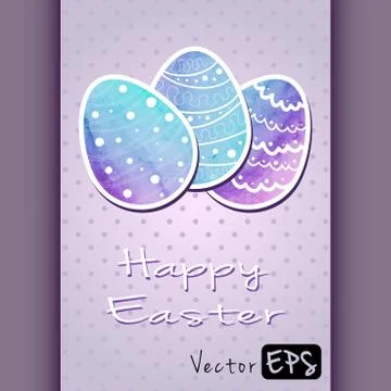 Easter eggs of watercolor texture 스톡 일러스트