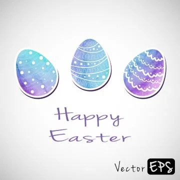 Easter eggs of watercolor texture Illustrazione stock