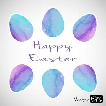 Easter eggs of watercolor texture Illustrazione stock