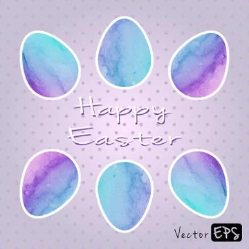 Easter eggs of watercolor texture Illustrazione stock