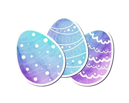 Easter eggs of watercolor texture Stockillustratie