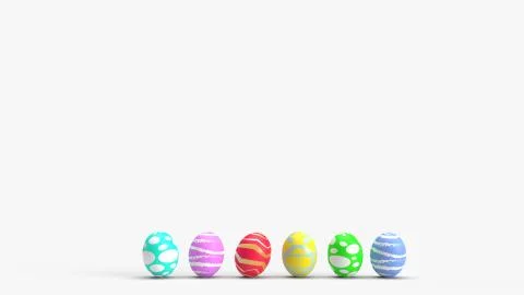Easter eggs on white background 3d rendering for holiday content. 스톡 일러스트