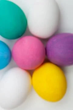 Easter eggs on a white background. Close-up Stock Photos