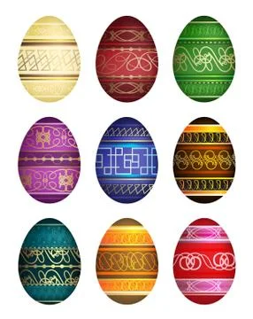 Easter eggs on white background Stock Illustration