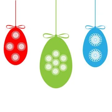 Easter eggs on white background Illustrazione stock