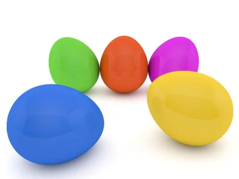 Easter eggs on a white background. Stock Illustration