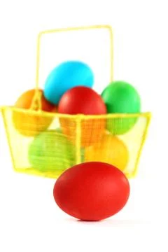 Easter eggs on a white background. Stock Photos
