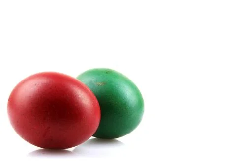 Easter eggs on white background Foto stock