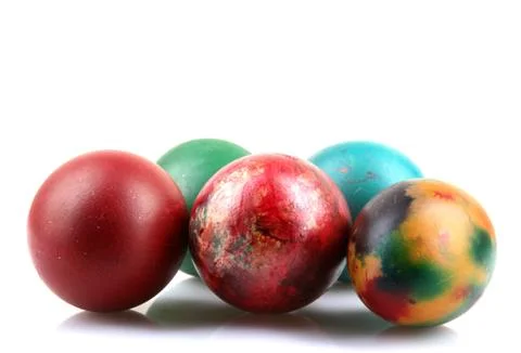 Easter eggs on white background Foto stock