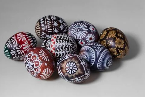 Easter eggs on white background Stock Photos