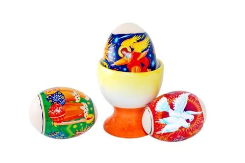 Easter eggs on a white background Stock Photos