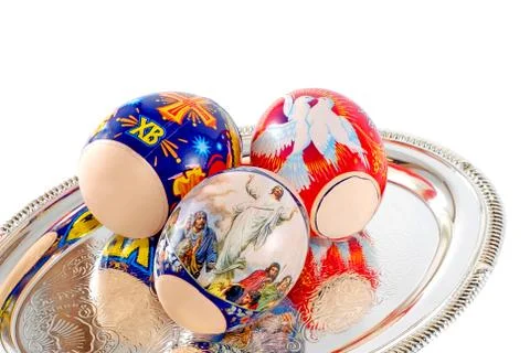 Easter eggs on a white background Stock Photos