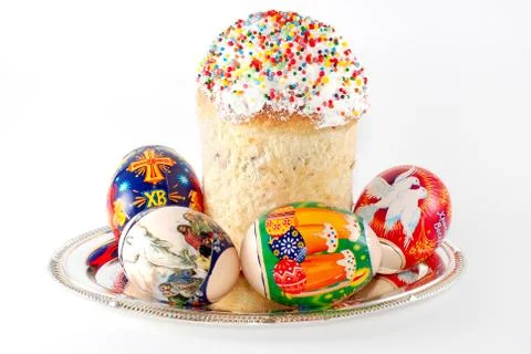 Easter eggs on a white background Stock Photos