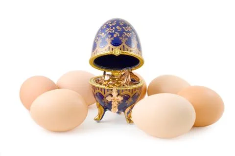 Easter eggs on a white background Stock Photos