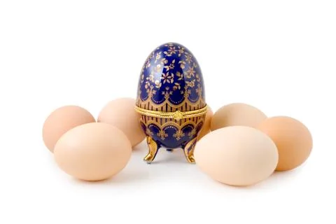 Easter eggs on a white background Stock Photos