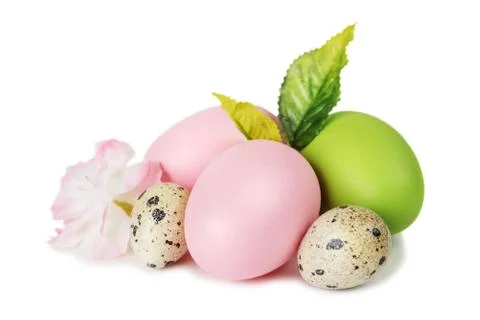 Easter eggs on white background Stock Photos