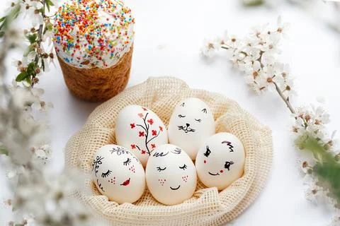 Easter eggs on a white background Foto stock