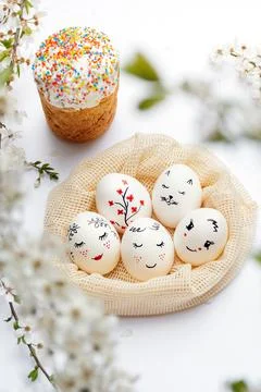 Easter eggs on a white background Stock Photos
