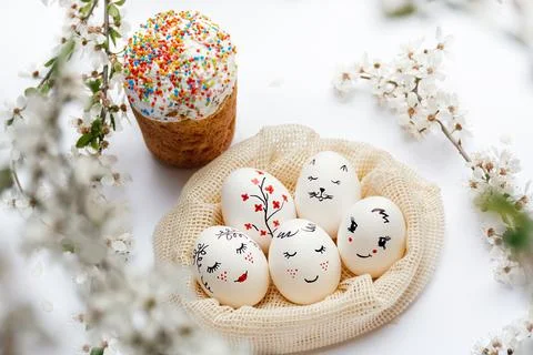 Easter eggs on a white background Stock Photos