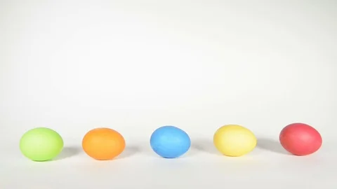 Easter eggs on white Video stock 72752424