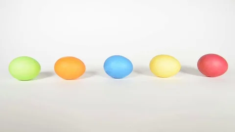Easter eggs on white Video stock 72752437