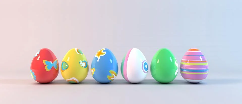 Easter eggs on white Illustrazione stock