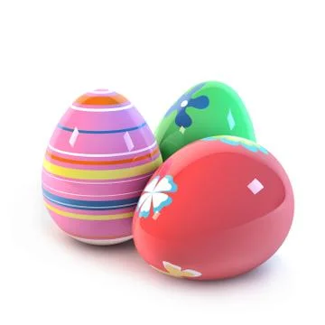 Easter eggs on white Illustrazione stock