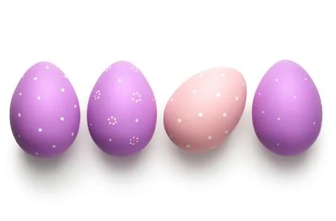 Easter Eggs on White Stock Photos