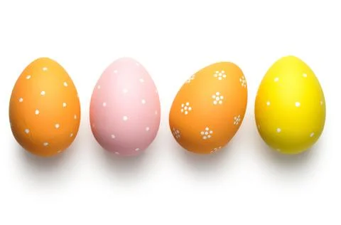 Easter Eggs on White Stock Photos