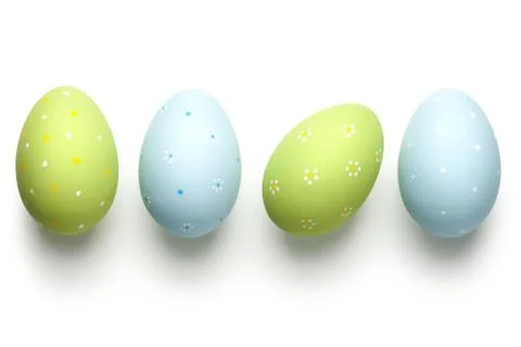 Easter Eggs on White Stock Photos