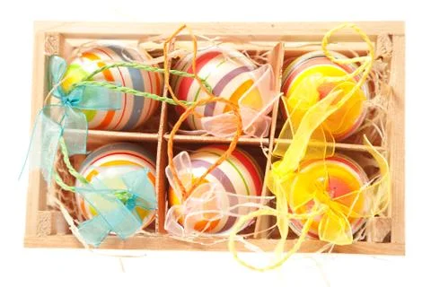 Easter Eggs on White Photos