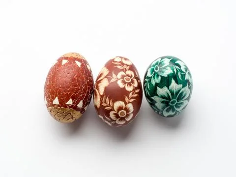 Easter eggs on white Foto stock