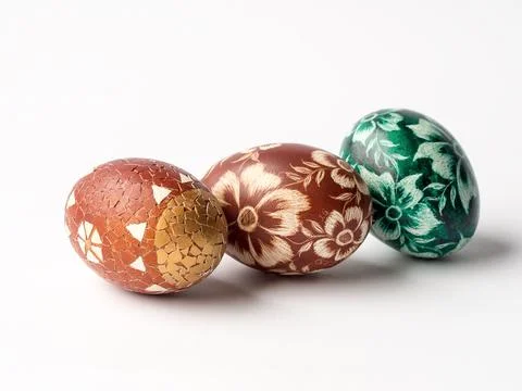Easter eggs on white 库存照片