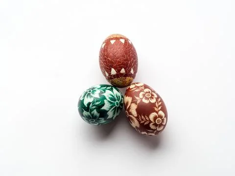 Easter eggs on white Foto stock