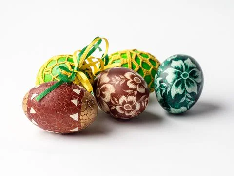 Easter eggs on white Foto stock