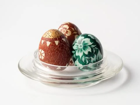 Easter eggs on white 库存照片